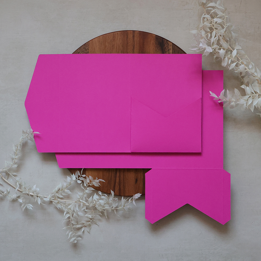 DIY 5x7" & A5 Hot Pink Pocketfold Envelopes