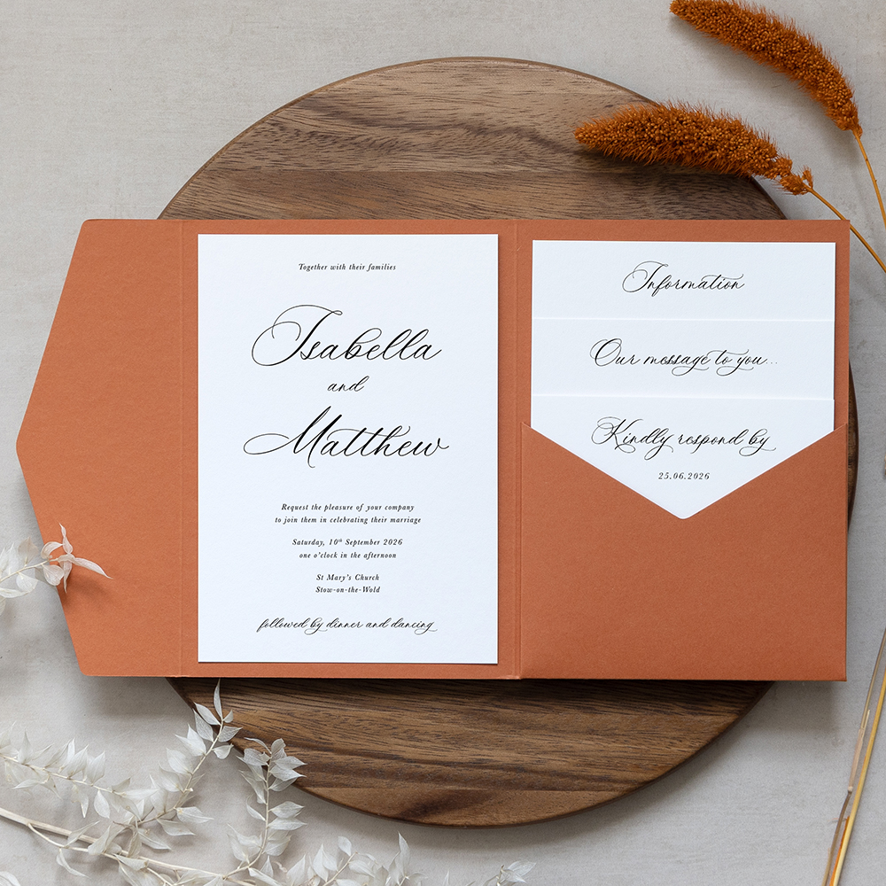 'Alchemist' Pocketfold Wedding Invitation Sample