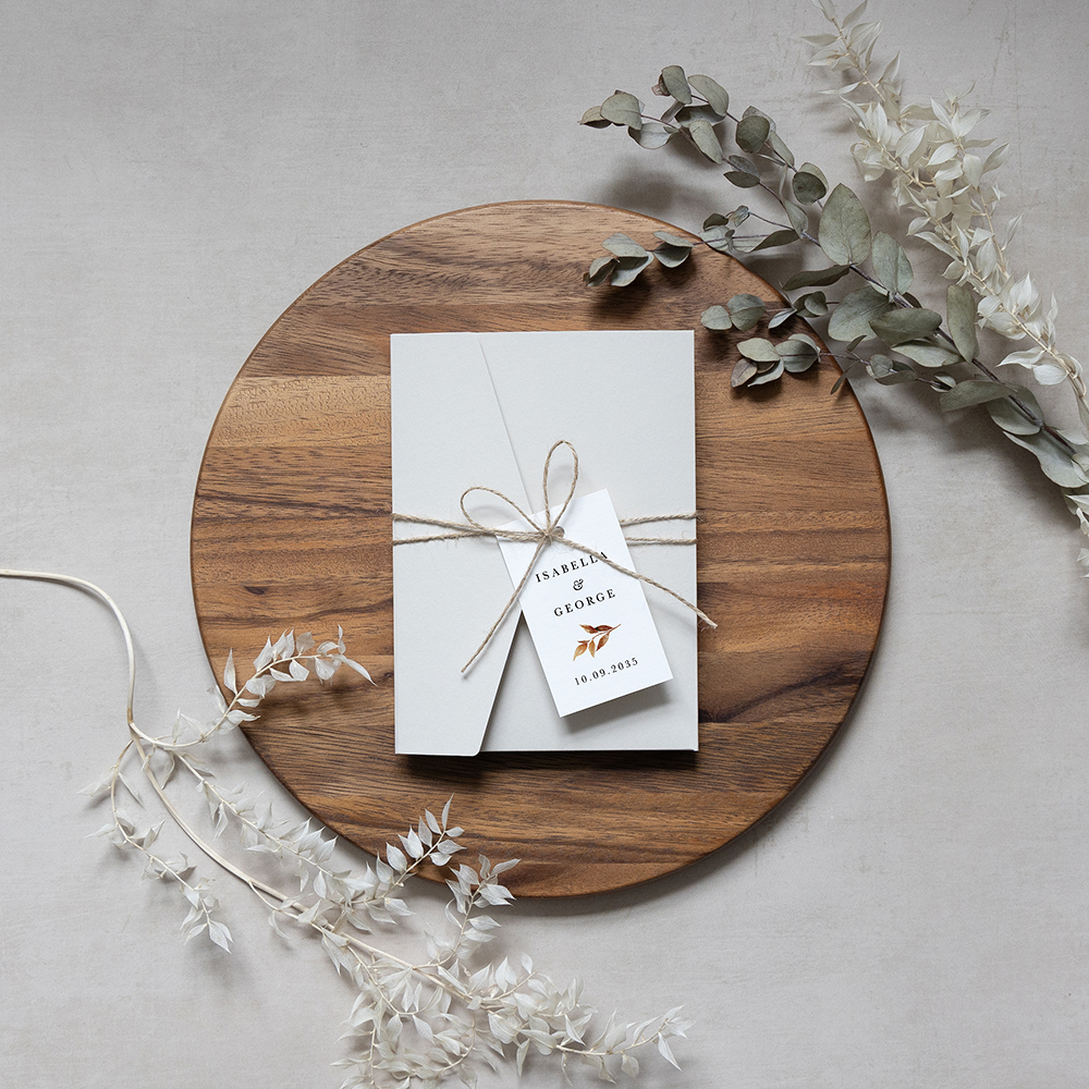 'Autumn Garden AG14' Pocketfold Wedding Invitation