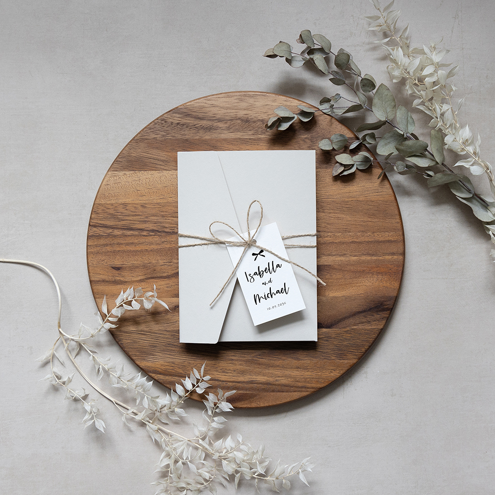 'Hand-Drawn Minimalist HD001' Pocketfold Wedding Invitation