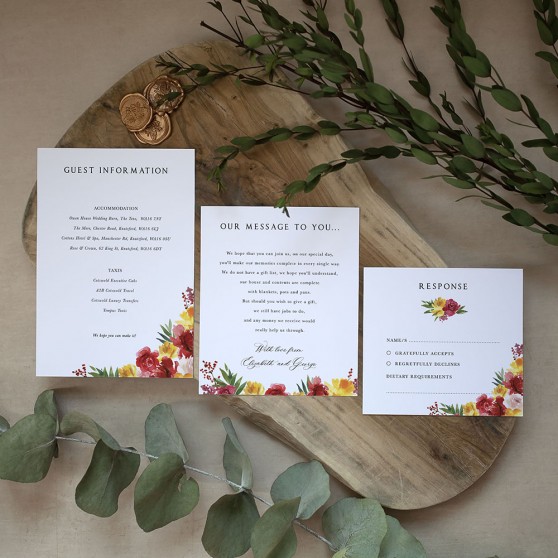 'Lush Romance' Pocketfold Wedding Invitation