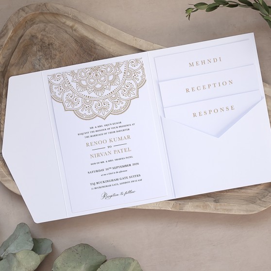 'Mandala' Pocketfold Wedding Invitation