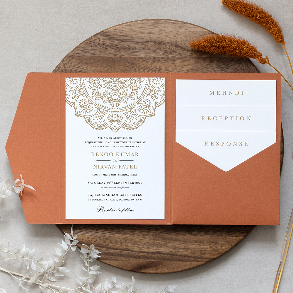 'Mandala' Pocketfold Wedding Invitation