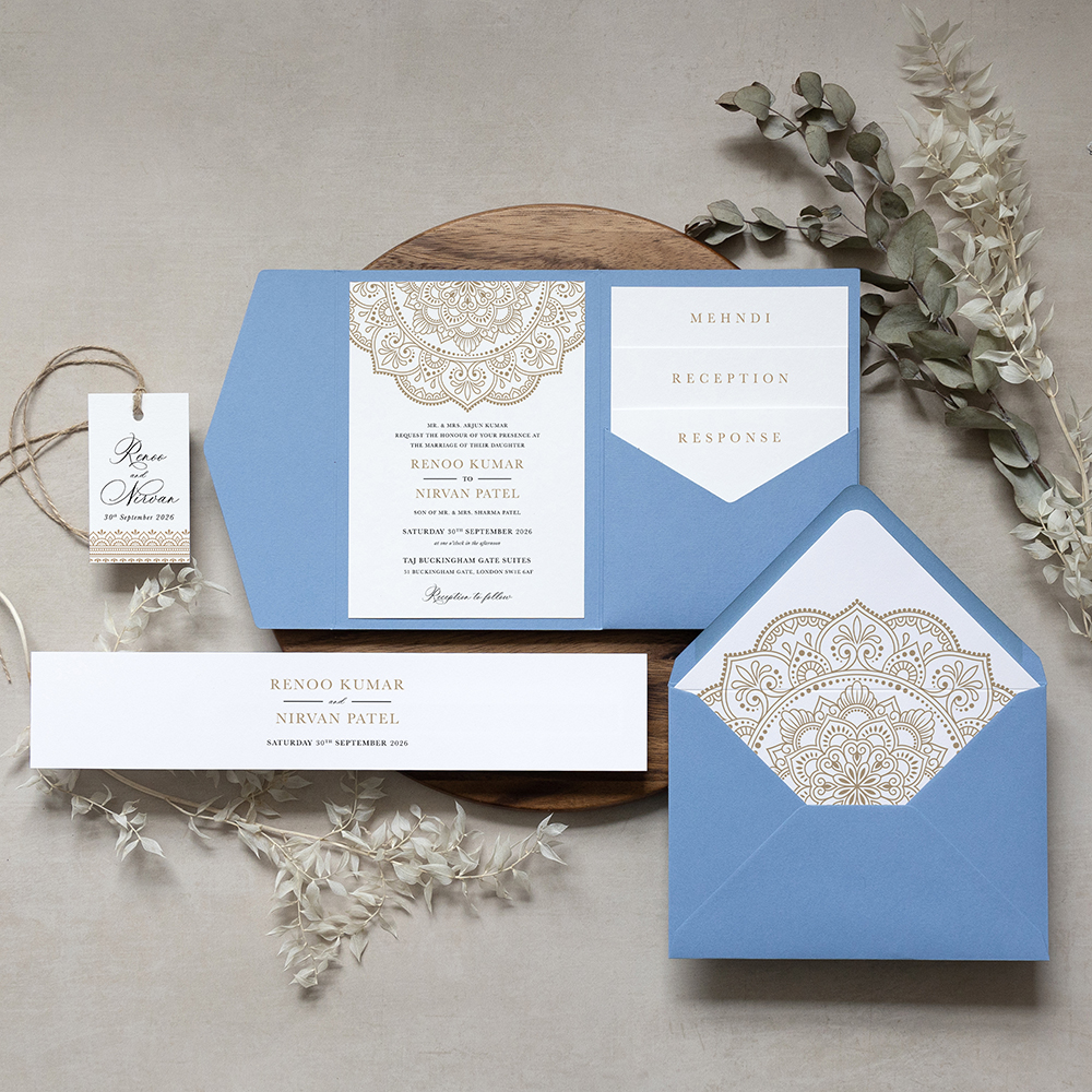 'Mandala' Pocketfold Wedding Invitation