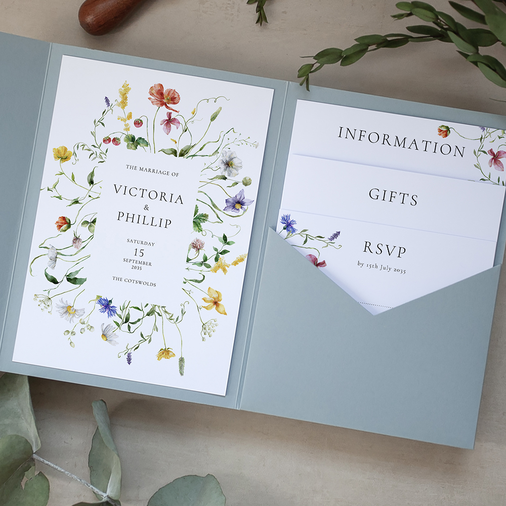 'Sweet Serenade' Pocketfold Wedding Invitation