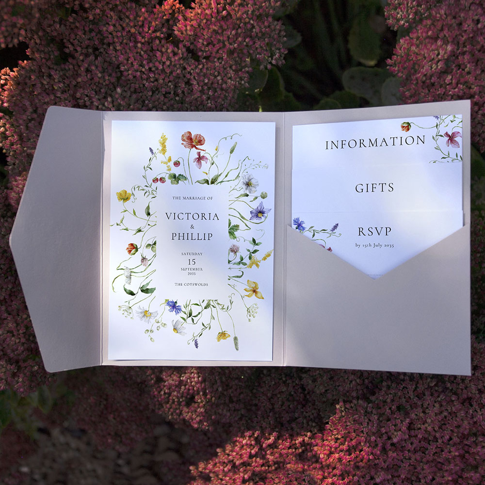 'Sweet Serenade' Pocketfold Wedding Invitation