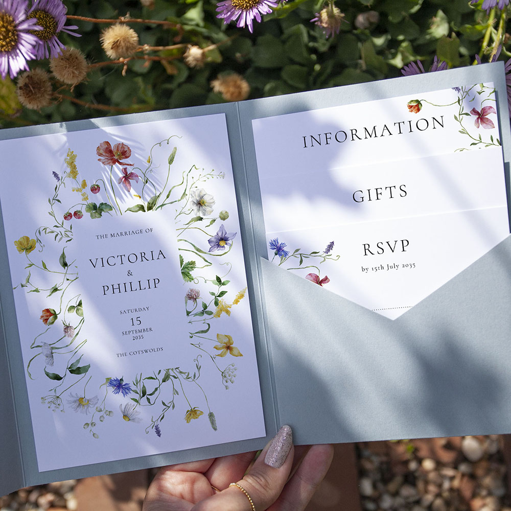 'Sweet Serenade' Pocketfold Wedding Invitation