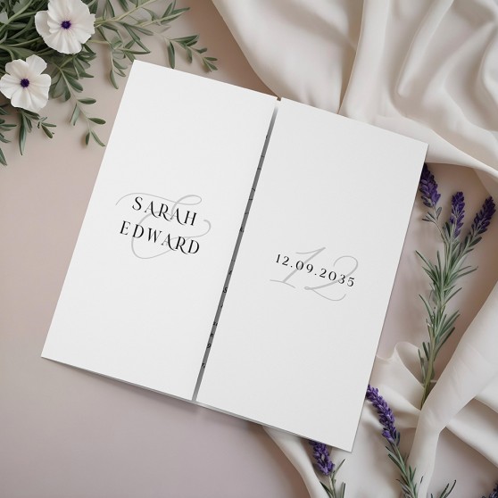 'Isadora' Printed Gatefold Wedding Invitation