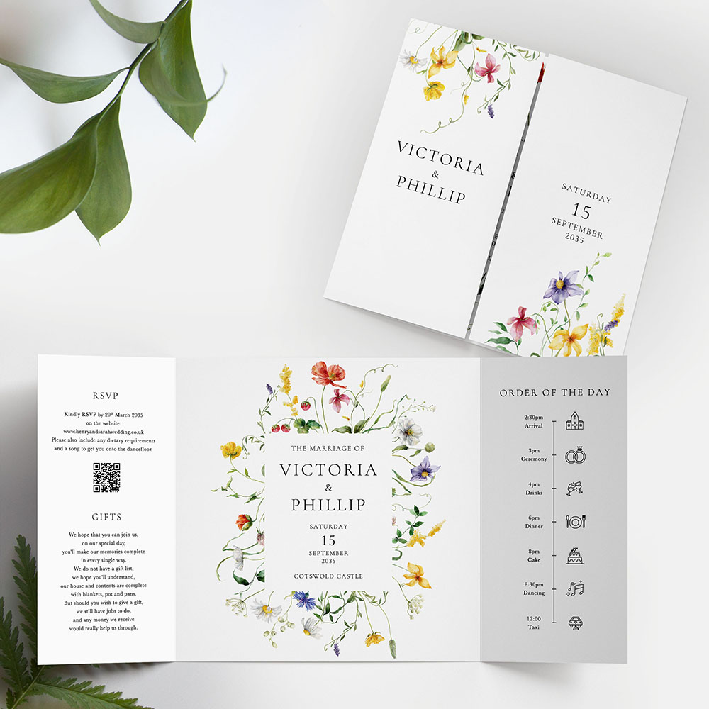 'Sweet Serenade' Printed Gatefold Wedding Invitation