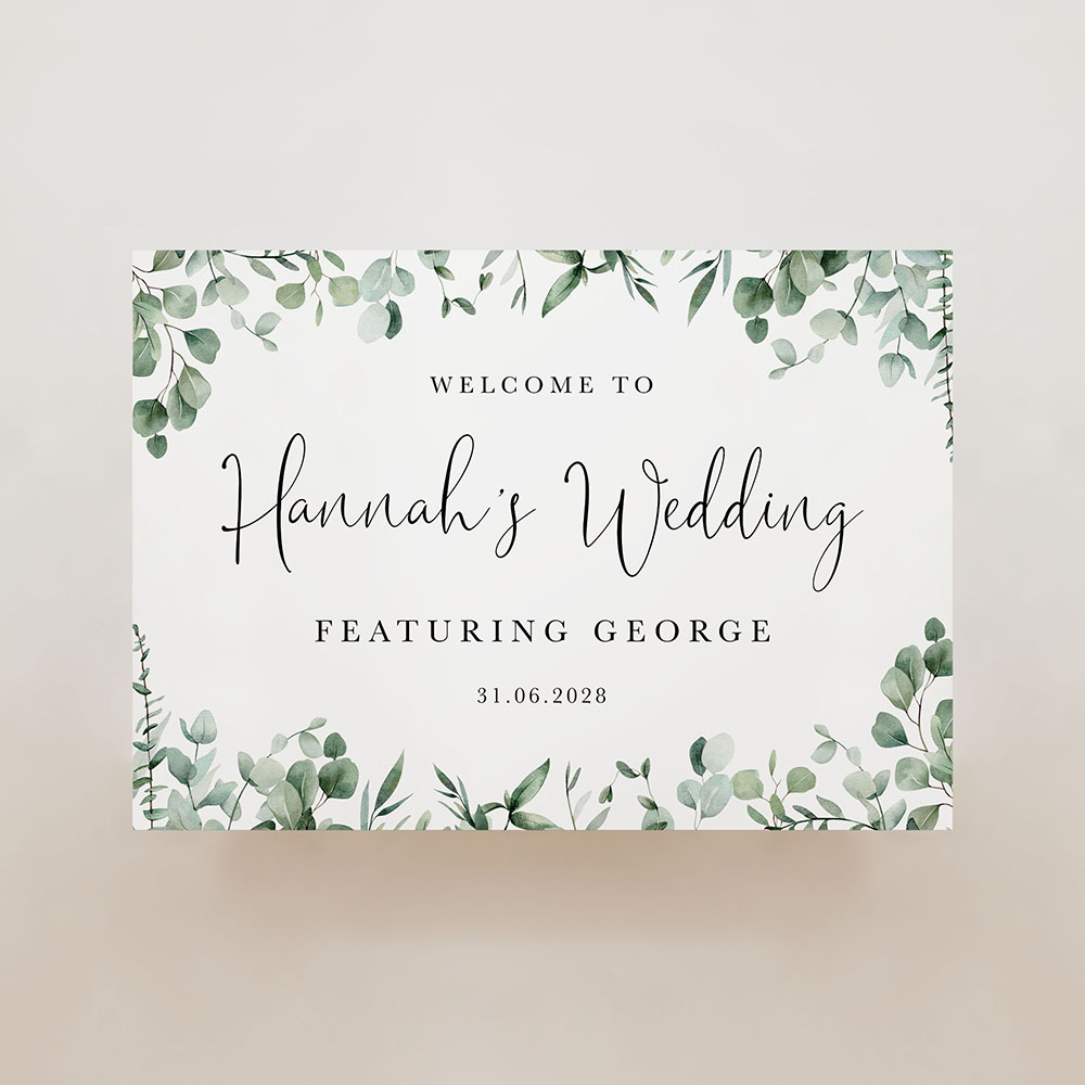 'Enchanting Eucalyptus EE03' Featuring Groom Welcome Sign A2/A1