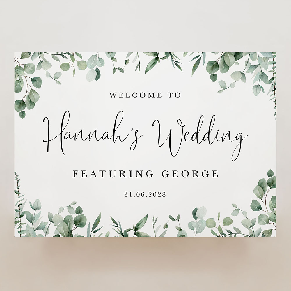 'Enchanting Eucalyptus EE03' Featuring Groom Welcome Sign A2/A1