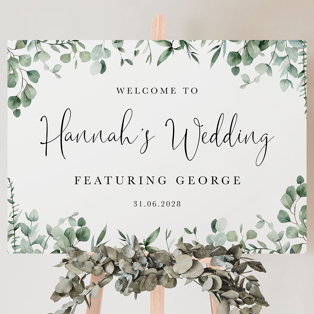 'Enchanting Eucalyptus EE03' Featuring Groom Welcome Sign A2/A1