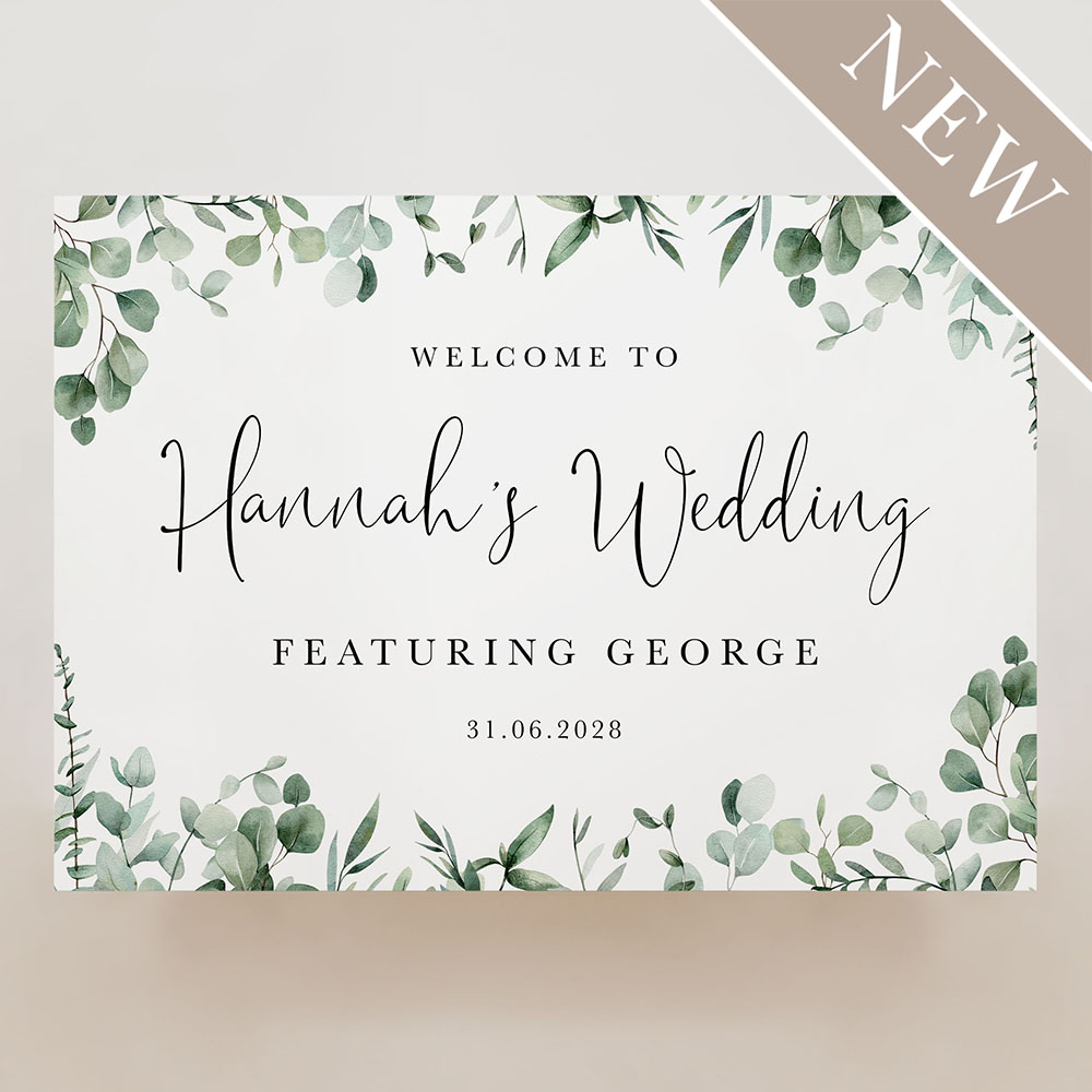 'Enchanting Eucalyptus EE03' Featuring Groom Welcome Sign A2/A1