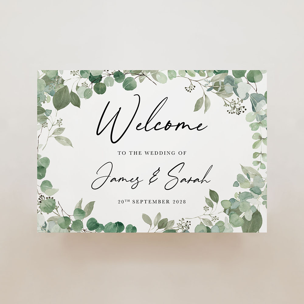 'Classic Eucalyptus CE21' Welcome Sign A2/A1