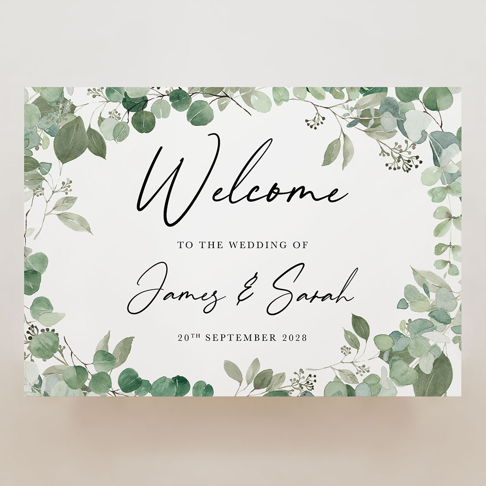 'Classic Eucalyptus CE21' Welcome Sign A2/A1