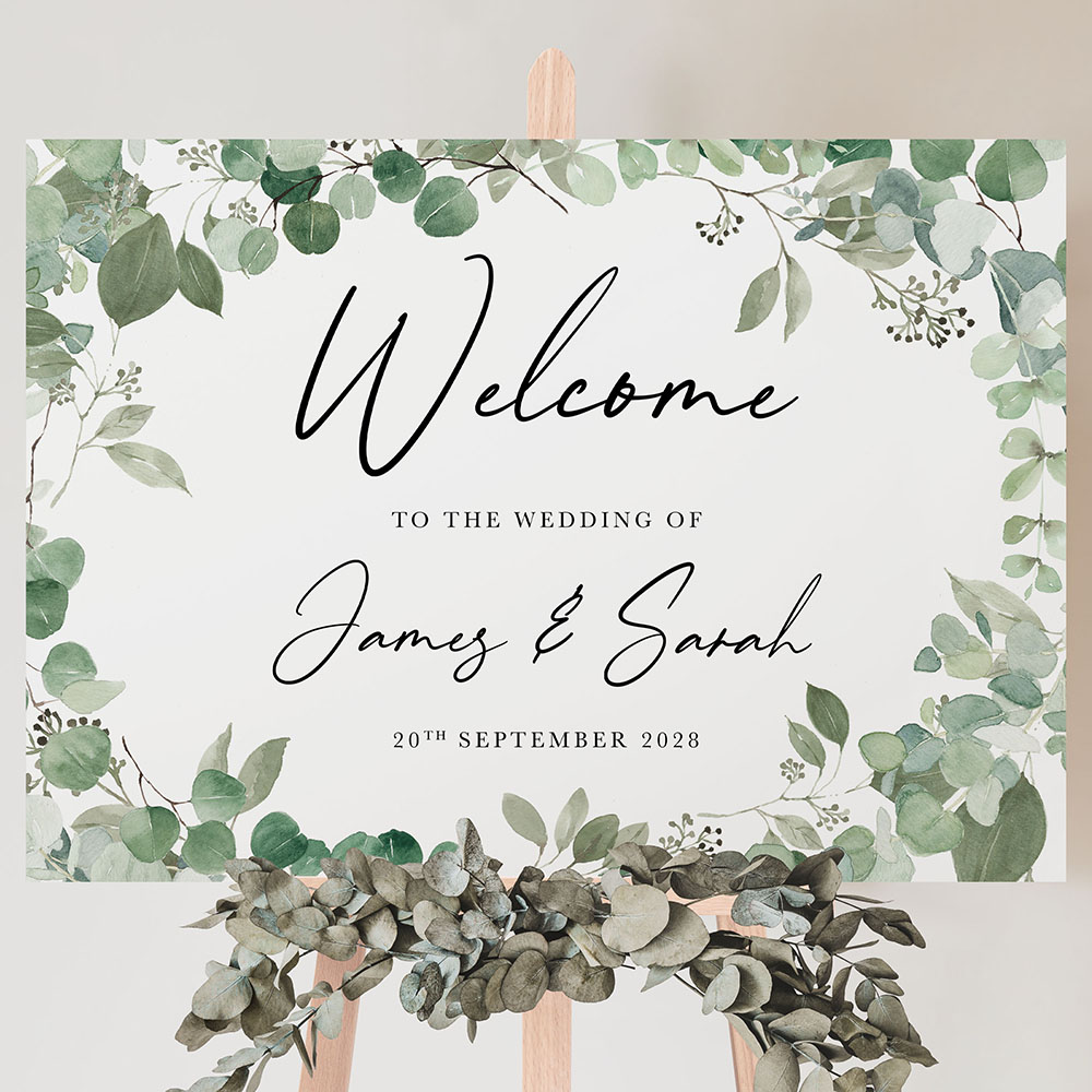 'Classic Eucalyptus CE21' Welcome Sign A2/A1