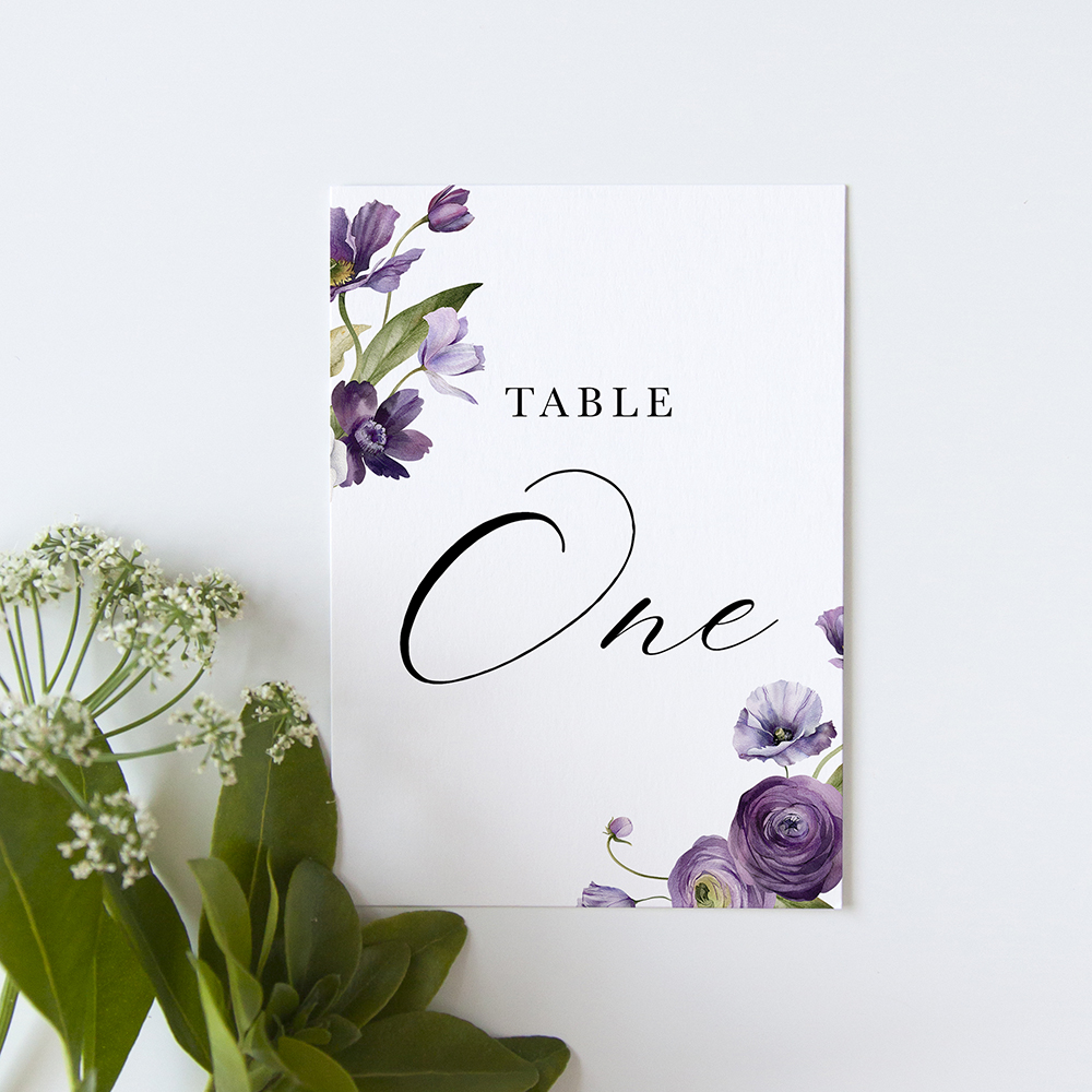 'Royal Blooms' Table Name/Number