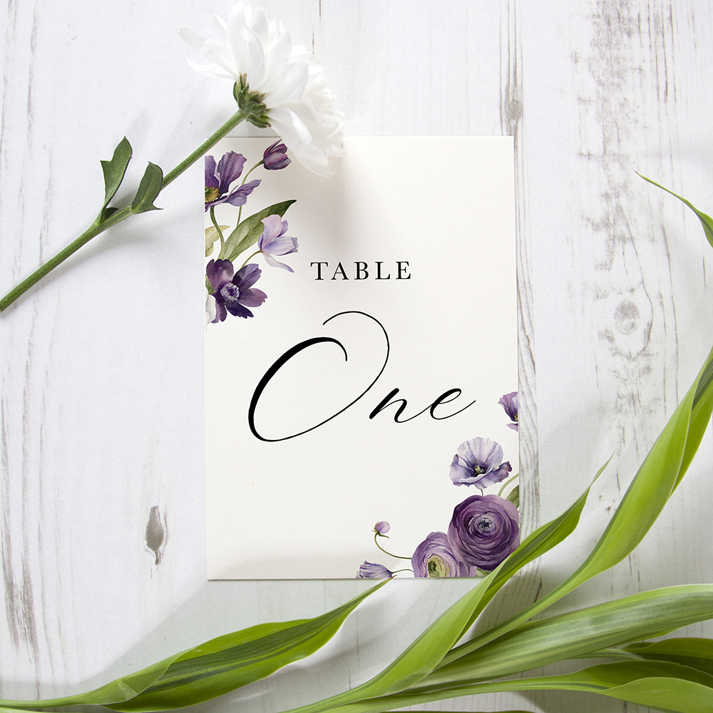 'Royal Blooms' Table Name/Number