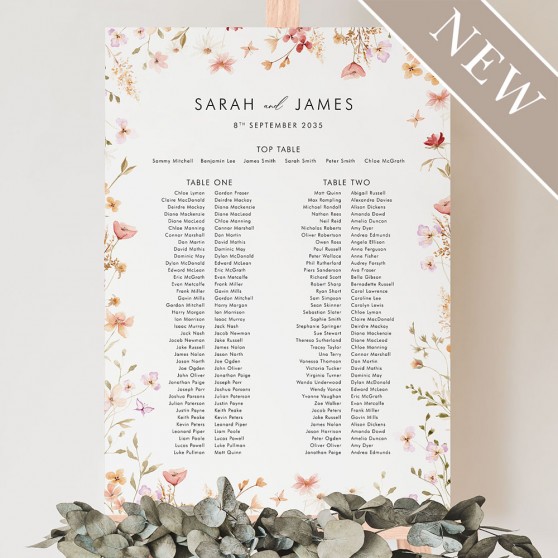'Gentle Blooms' Large White Table Plan A2/A1
