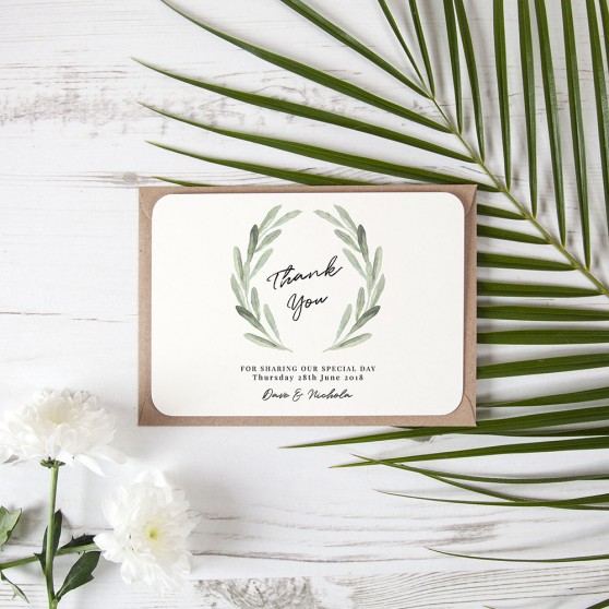 'Olive' Standard Thank You Card